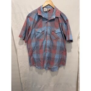 Western Frontier Pearl Snap Buttons Size XL Made In USA Red White And Blue Men's